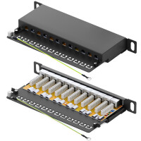 Panneau de brassage CAT 6a – 12 ports 10 pouces 0,5U N