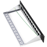 Patchpanel 10 zoll / Patchfeld 12-Port mit CAT.6a RJ45 Keyst