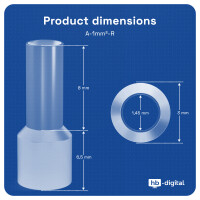 Embout de Cablage 1 mm2 x 8 mm - Isolé rouge 4