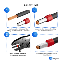 Embout de Cablage 1 mm2 x 8 mm - Isolé rouge 5
