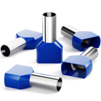 Twin Aderendhülsen 16 mm2 x 16 mm blau isoliert 7