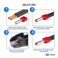 Twin Aderendhülsen 10 mm2 x 14 mm rot isoliert 5