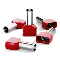 Twin Aderendhülsen 10 mm2 x 14 mm rot isoliert 7