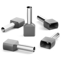 Embout de Câblage double 4 mm2 x 12 mm - Isolé 