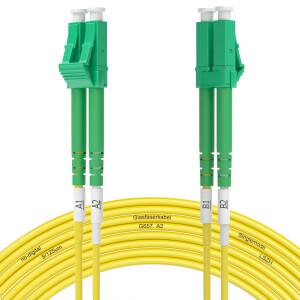 LWL Kabel LC/APC-LC/APC OS2 (G.657.A2) Glasfaser...