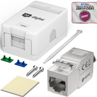 Netzwerkdose Aufputz Set - Anschlussbox 1-fach mit...