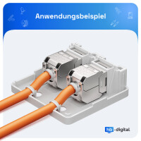 Netzwerkdose Aufputz Set - Anschlussbox 2-Port + Keystone Mo