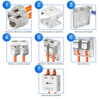 Netzwerkdose Aufputz Set - Anschlussbox 2-Port + Keystone Mo