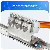 Adaptateur rail DIN 6-Port avec module CAT.7 Keystone RJ45 7
