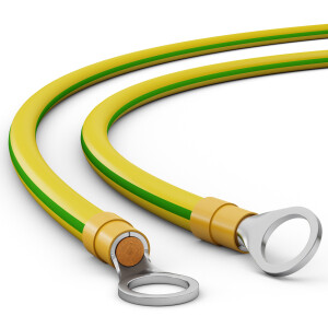 2m Erdungskabel mit Ringöse 6mm² Grün-Gelb...