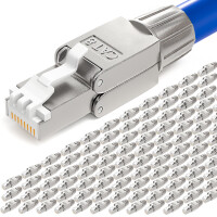 RJ45 plug CAT 8 network plug CAT8 LSA STP zinc alloy narrow 