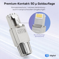 RJ45 plug CAT 8 network plug CAT8 LSA STP zinc alloy narrow 