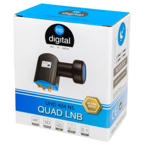 LNB Quad hb-digital UHD 404 NS für 4 Teilnehmer mit LTE Filter wasserdicht