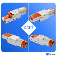 SET RJ45 Stecker CAT.7 Netzwerkkabel Stecker mit PoE Unterst