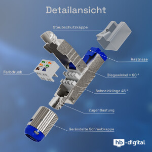 SET Netzwerkstecker CAT 8 RJ45 Stecker mit PoE Unterstü