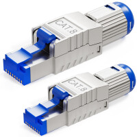 2 Pcs. CAT 8 RJ45 Network Connector with PoE Support