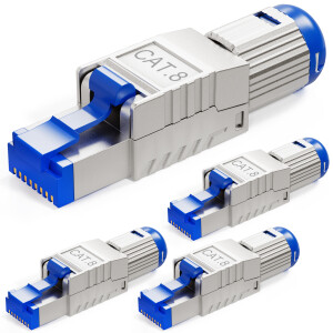 4 Pcs. Connecteur réseau RJ45 CAT 8 avec support PoE