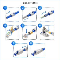 4 Pcs. Connecteur réseau RJ45 CAT 8 avec support PoE 