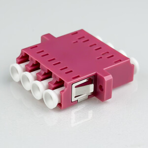 LWL Kupplung LC/UPC-LC/UPC Quad OM4 Multimode - violett