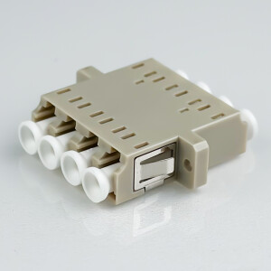 LWL Kupplung LC/UPC-LC/UPC Quad OM1/OM2 Multimode - beige