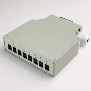 LWL Verteilerbox 8-fach für Hutschiene (DIN rail)...