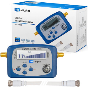 Digital Satfinder hb-digital SF-888G mit digital Display eingebauter Kompass und Ton blau