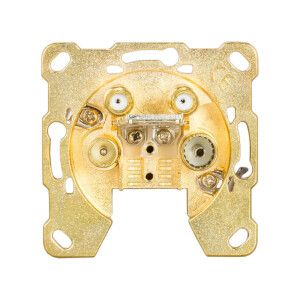 Aerial socket UHD-04G 4-fold spur socket gold-plated
