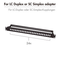 19 Zoll Glasfaser Patchpanel 24 Port – SC Simplex / LC
