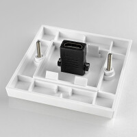 HDMI Wanddose Unterputz 1-fach HDMI-A auf HDMI-A 4K reinweis