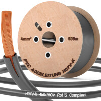 500m single core cable 4mm2 H07V-K grey 1