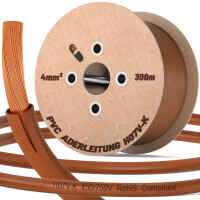 300m single core cable 4mm2 H07V-K brown 1
