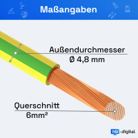 20m câble monobrin 6mm2 H07V-K jaune-vert 4