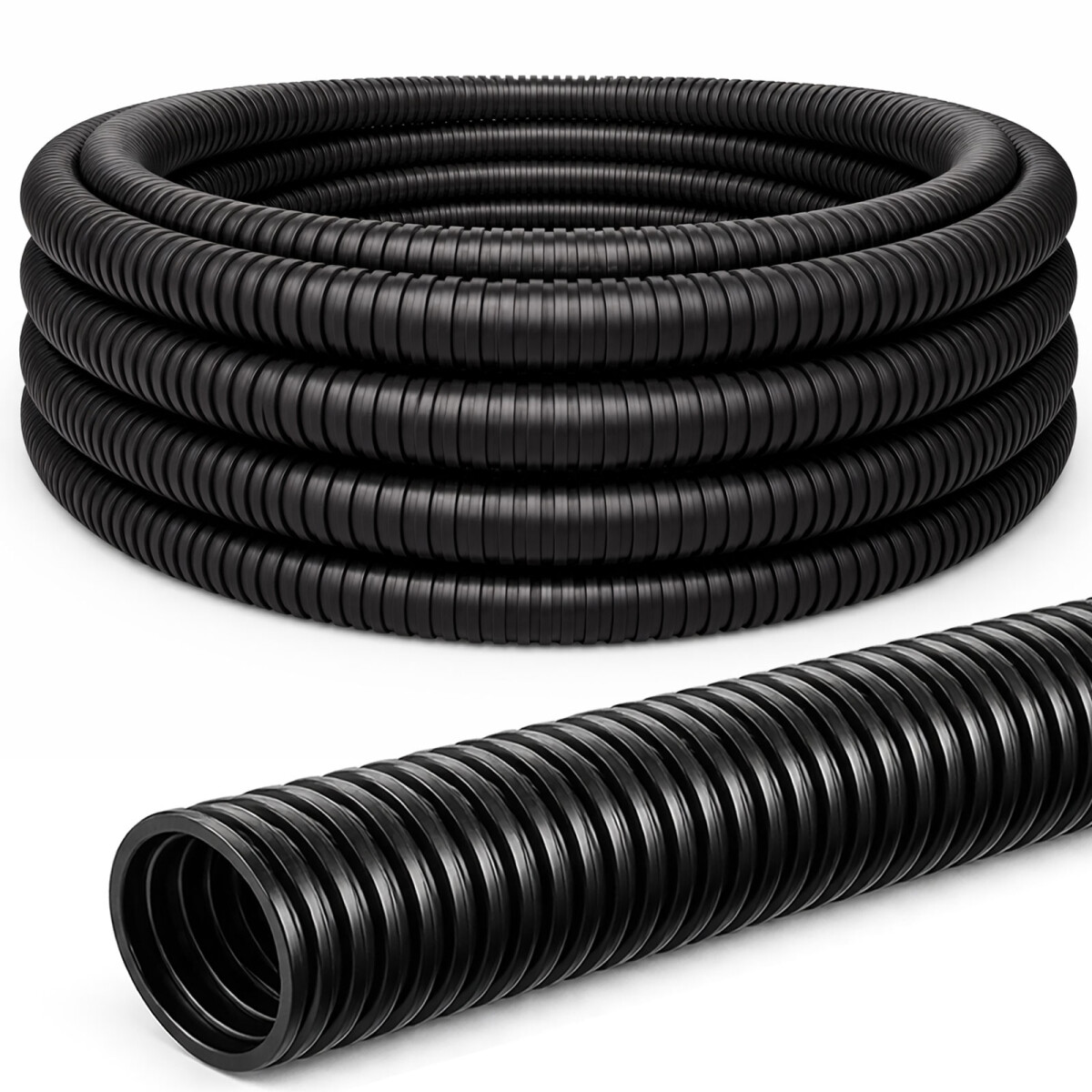 1m corrugated conduit Ø48mm compressive strength 500N black, 15,99