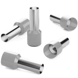 10 Stk. Aderendhülsen 4mm2 x 12 mm - grau isoliert