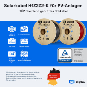1m–50m Solar-Verbindungskabel-Set H1Z2Z2-K 4mm² /