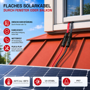 30cm PV Fensterdurchführung 4mm² max. 1000V bis 30
