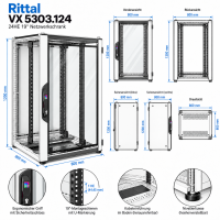 Rittal VX 5303.124 Network/Server Rack 24U 800x800mm 3