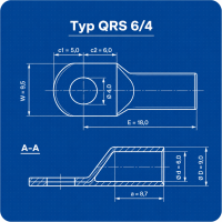 Cosse tubulaire 6mm² M4 cuivre étamé &agr
