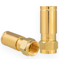 Compression F-plug for coaxial cable Ø 6.8 - 7.2 mm gold-plated