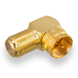 F-angle adapter - F-plug / F-socket gold-plated