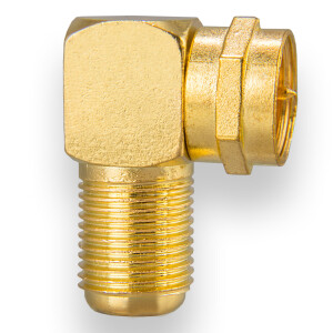 F-angle adapter - F-plug / F-socket gold-plated