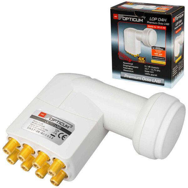 LNB Octo Opticum Premium LOP-04H for 8 participants weather protection low power consumption white