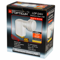 LNB Octo Opticum Premium LOP-04H für 8 Teilnehmer Wetterschutz geringer Stromverbrauch weiß