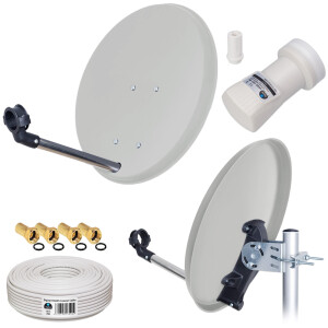 SET Satellite dish hb-digital 40cm steel light grey + LNB...