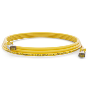 0,25m Patch cord CAT.7 raw cable RJ45 S/FTP PiMF LSZH AWG 26 halogen free yellow