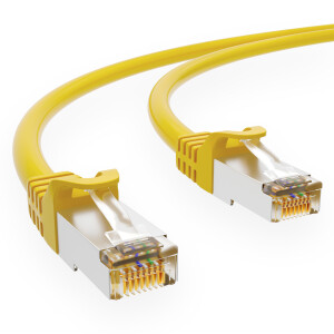 0,5m patch cord CAT.7 RJ45 S/FTP PiMF LSZH AWG 26 halogen free yellow