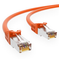 1,5m patch cord CAT.7 raw cable RJ45 S/FTP PiMF LSZH AWG 26 halogen free orange