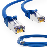 0,5m Patch cord CAT.7 raw cable RJ45 S/FTP PiMF LSZH AWG 26 halogen free blue