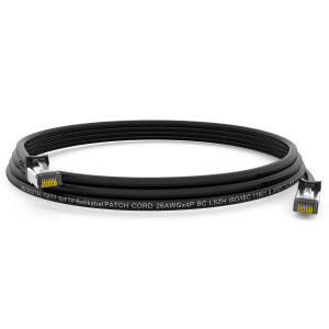 0,25m Patch cord CAT.7 RJ45 S/FTP PiMF LSZH AWG 26 halogen free black