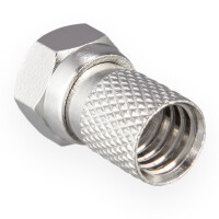 F Type Connector 7mm with Rubber Seal for Coaxial Cable nickel plated